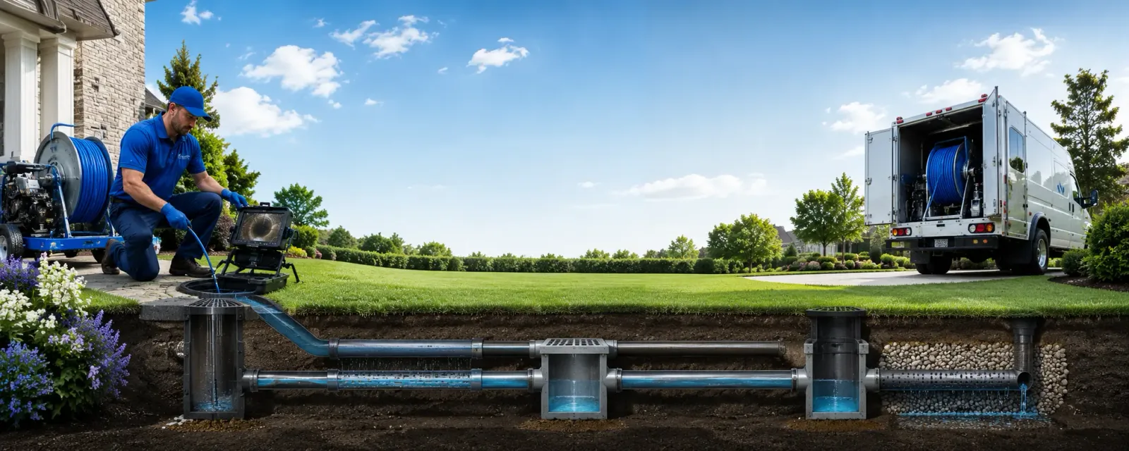Outdoor drain cleaning information for New Vineyard, ME